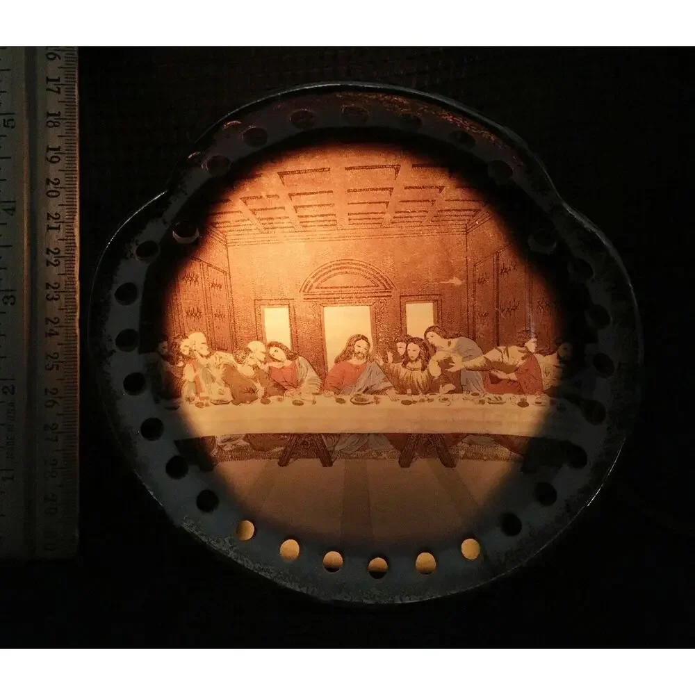 Vintage Mid-Century Lipper & Mann “The Last Supper” Ceramic mantle Night Light